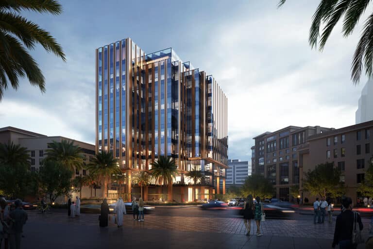 Architectural design of a new administrative building in Dubai Healthcare City