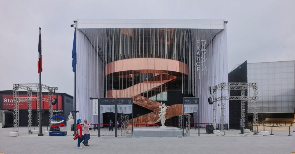 Unique architectural design at Expo Osaka redefining the relationship between light and spatial experience.