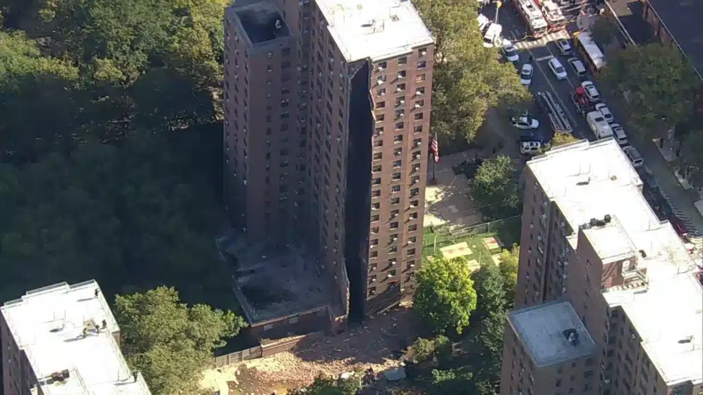 Entire side of a Bronx high-rise collapses after a boiler room explosion