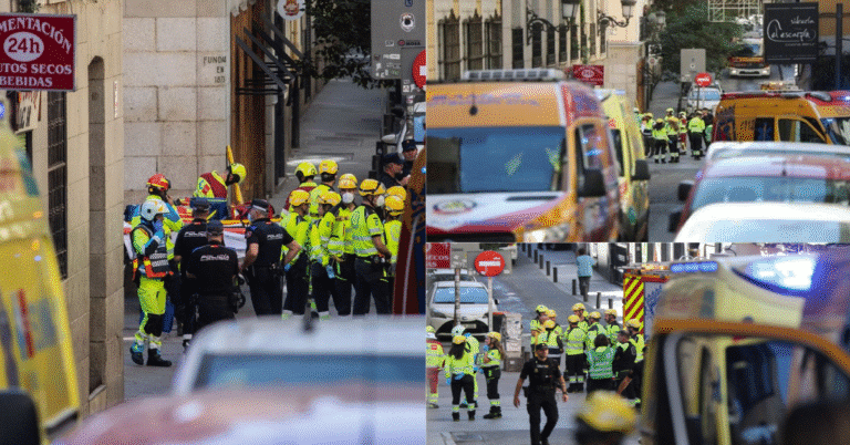 Building Collapse in Central Madrid During Hotel Conversion