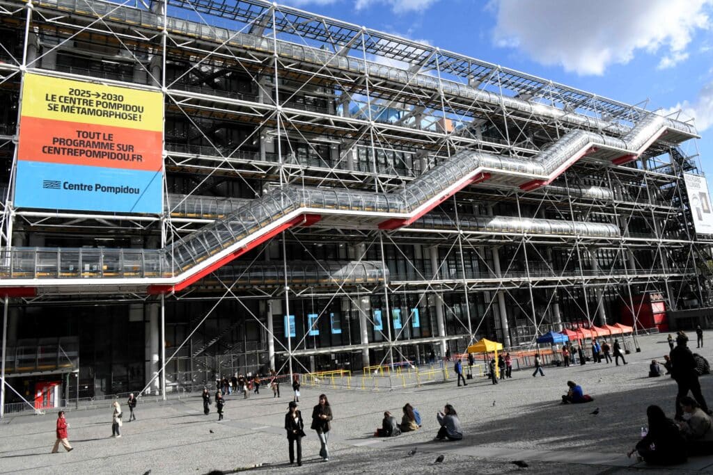 Centre Pompidou with its 2025&ndash;2030 transformation banner.