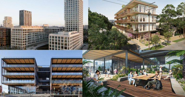 بناء أبراج التعاون من الخشب المصفح في لوس أنجلوس