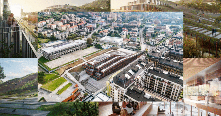 مركز جوئي للطهو في سان سيباستيان يندمج مع تضاريس الجبل بسقف متدرج قابل للمشي