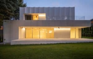 Modernist villa house in white