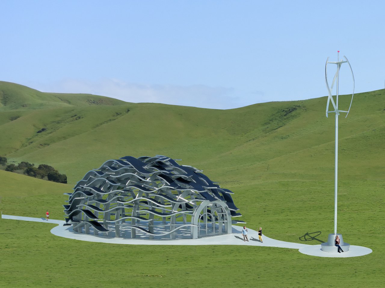 Solar Winds Wine Tasting Pavilion Imagines Architecture and Energy Flowing Together