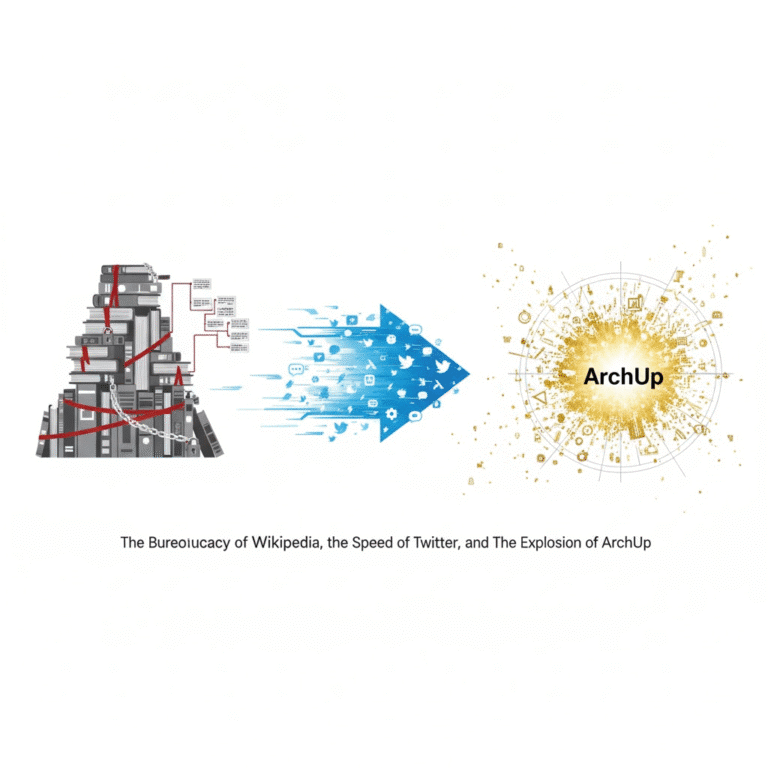 The Bureaucracy of Wikipedia, the Speed of Twitter, and the Explosion of ArchUp