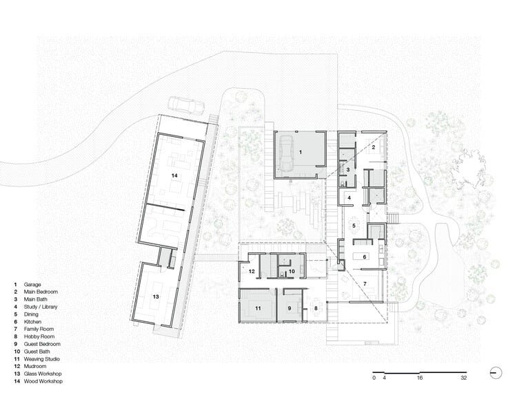 House facade overlooking the surrounding wetlands