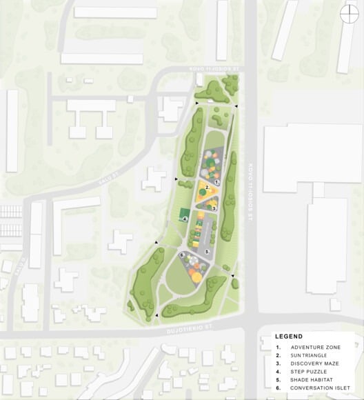 Overview of Kovo 11 Park after redevelopment