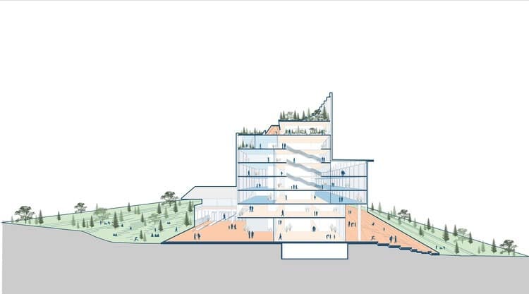 Exterior of Tagaytay City Hall with hill-inspired architectural design