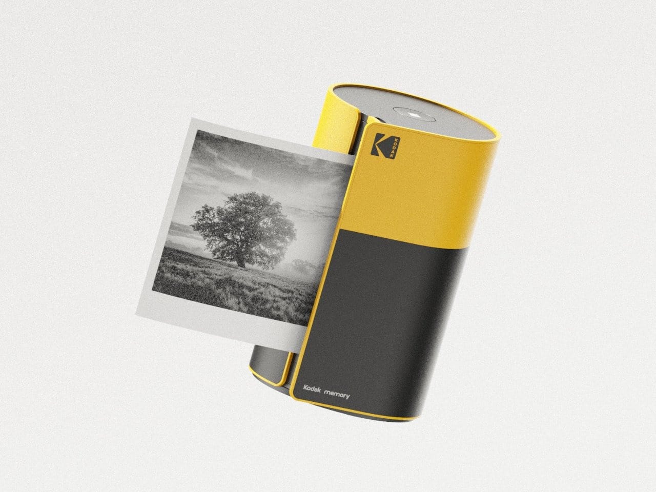 Analog film camera with classic yellow and black design