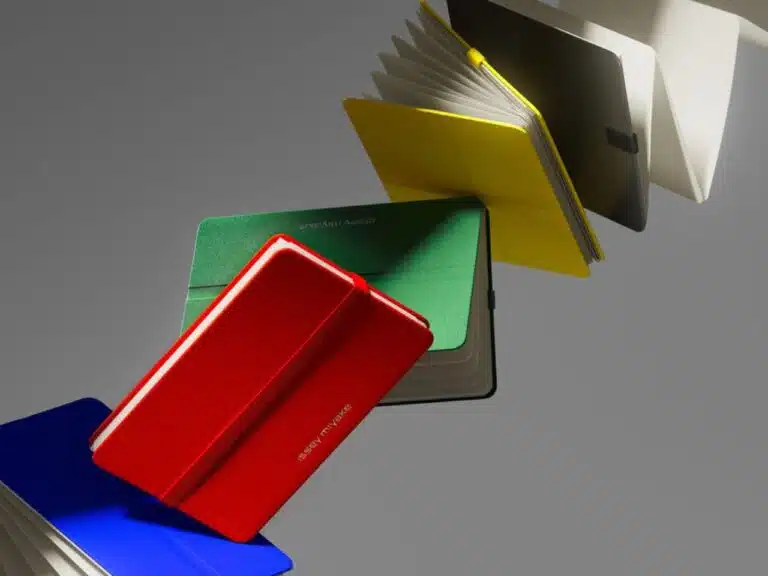 Folded notebook with business card holder in compact size for easy carrying