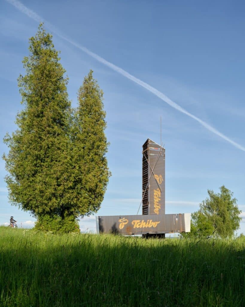 Panoramic view from The Lookout Above Litomy&scaron;l over fields and city landmarks
