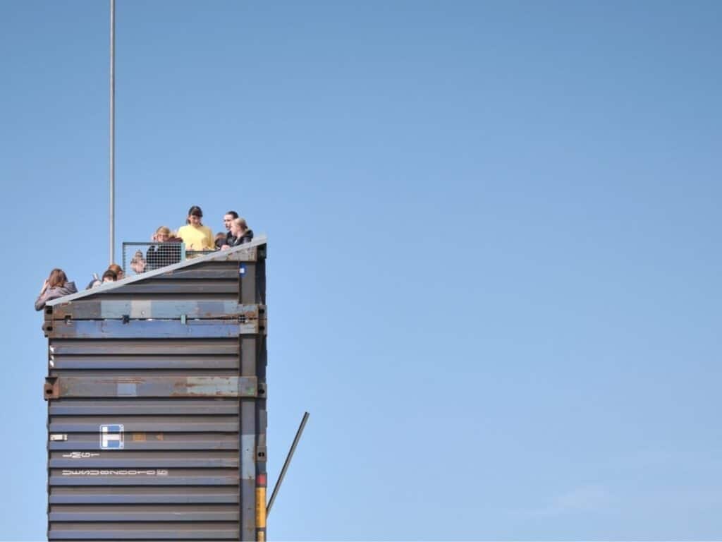 Panoramic view from The Lookout Above Litomy&scaron;l over fields and city landmarks