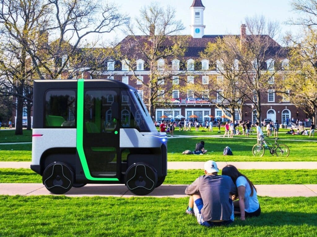 AZR Quad Go modular electric vehicle in urban setting