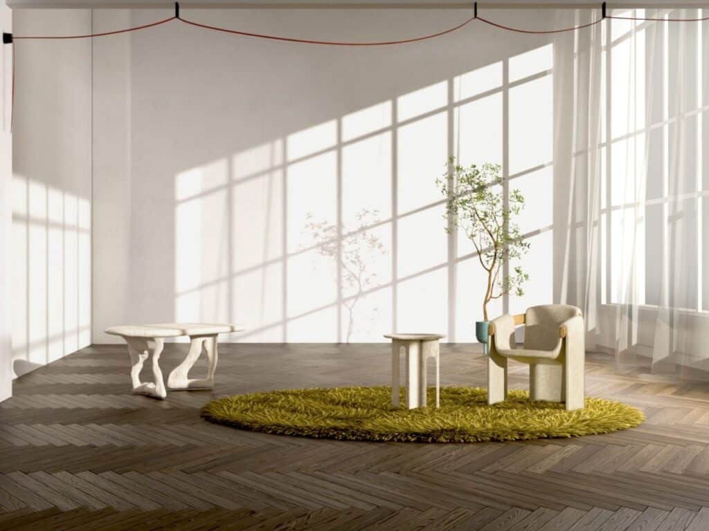 Fixed ceiling lighting in a traditional living room