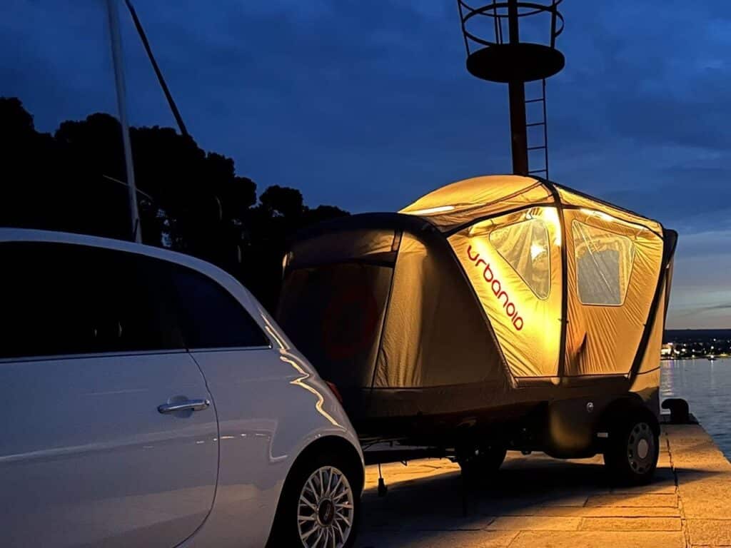 Booba compact trailer in nature during camping