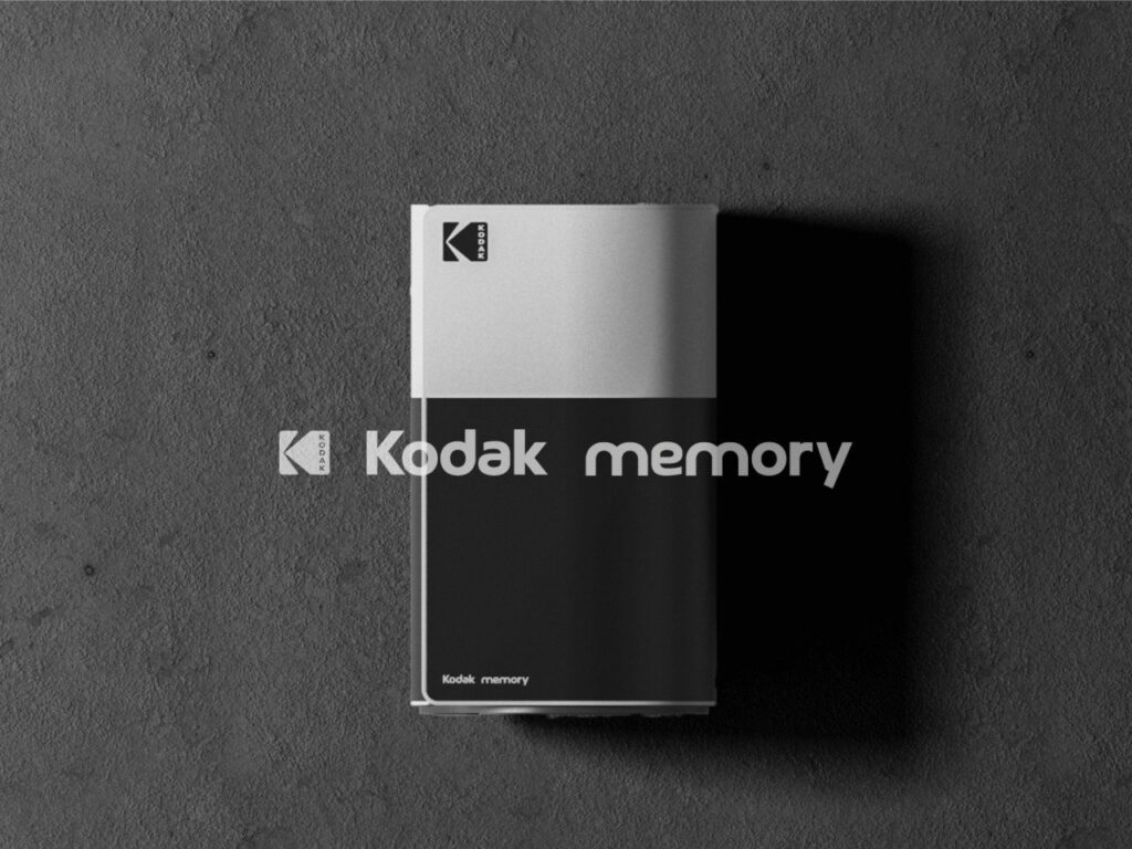 Analog film camera with classic yellow and black design