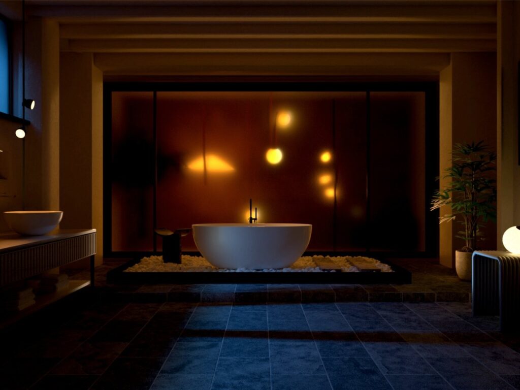 Fixed ceiling lighting in a traditional living room