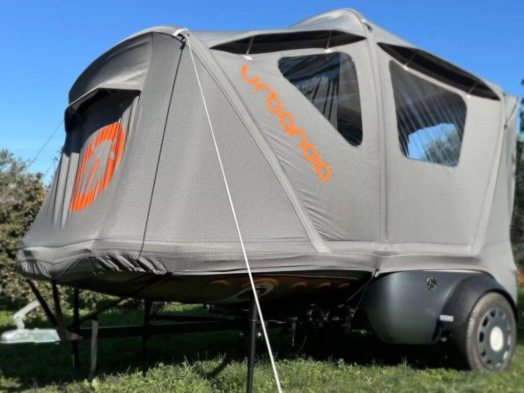 Booba compact trailer in nature during camping
