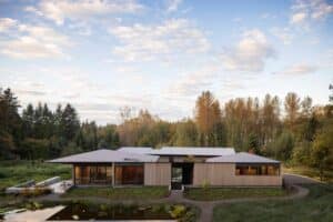 House facade overlooking the surrounding wetlands