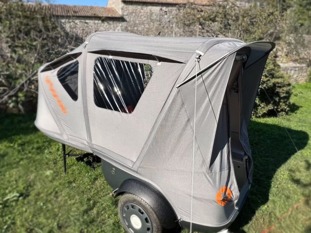Booba compact trailer in nature during camping