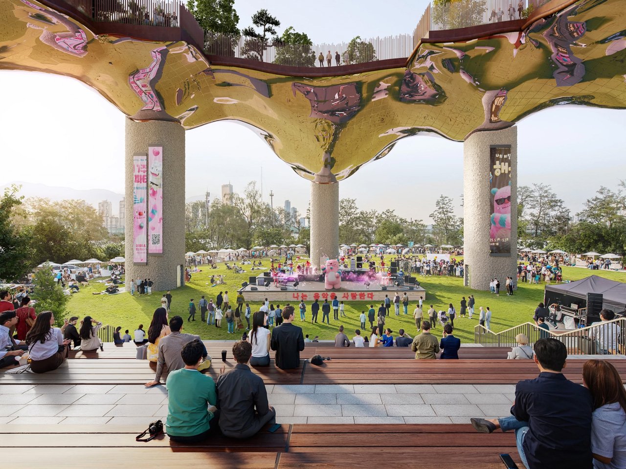 Nodul Island in Seoul before redevelopment, appearing as a neglected and waste storage area