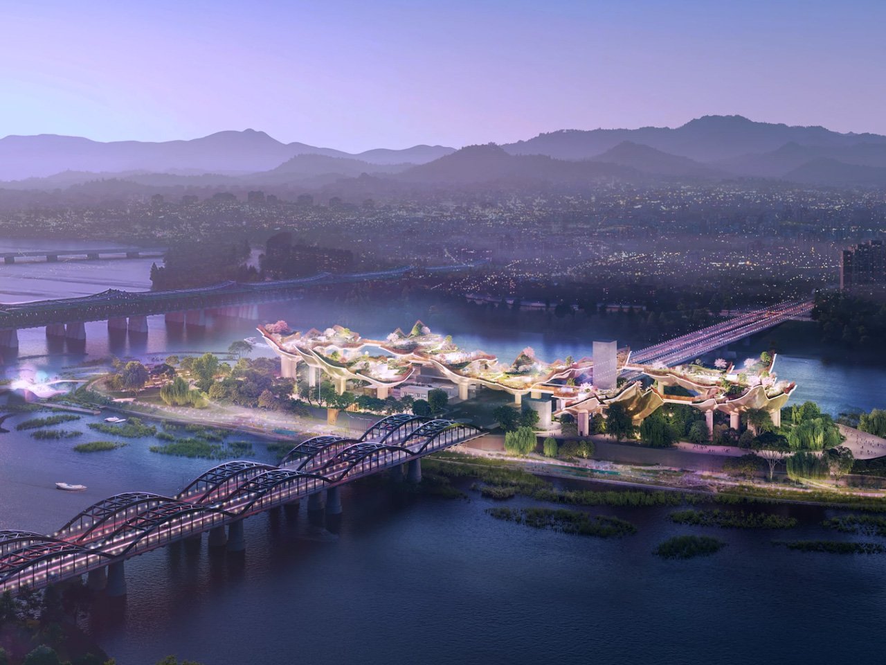 Nodul Island in Seoul before redevelopment, appearing as a neglected and waste storage area