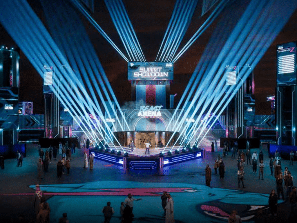 An interactive play tower at Beast Land integrating vertical movement with open design