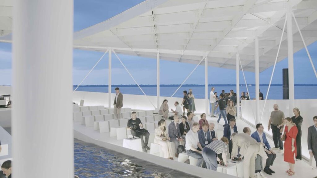 Shaded gathering areas overlooking water with safe flooring for visitors