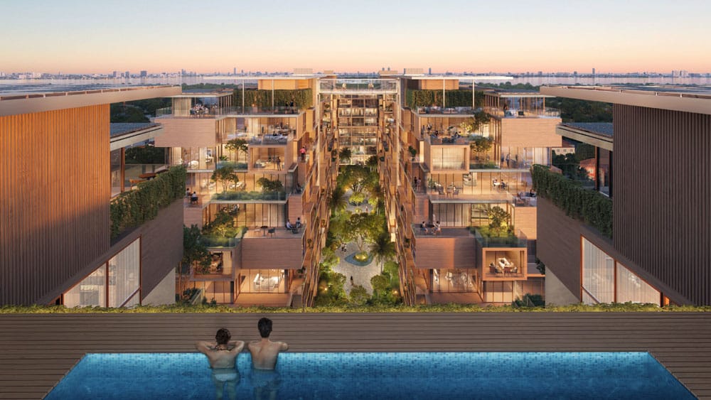 Building massing highlights human scale and environmental interaction