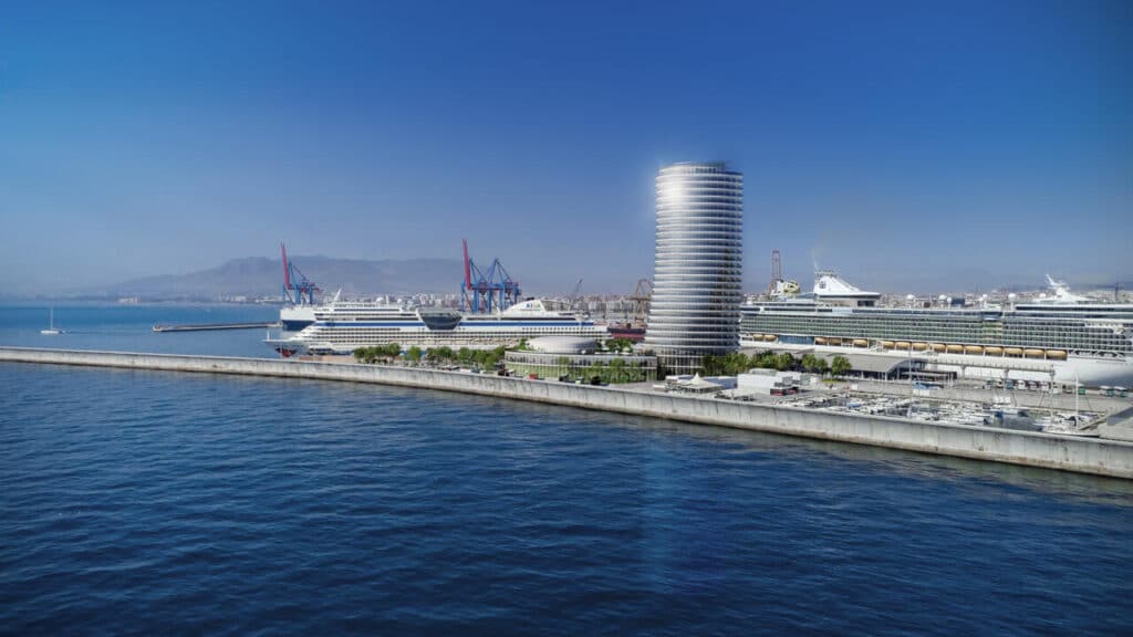 Competition plan shows tower relationship with open port spaces