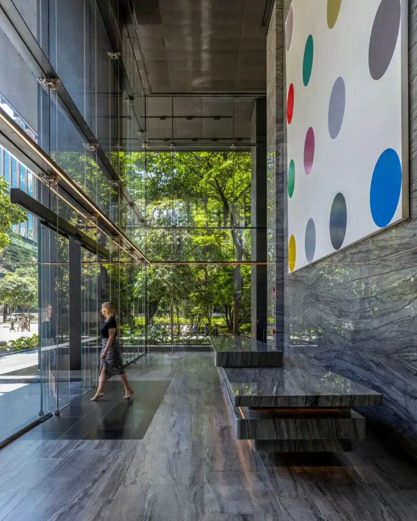 Upper floors of Salma Tower with vertical forests and spiral terraces