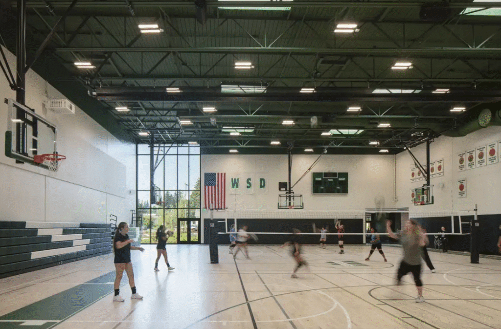 A picture of students inside the school playgrounds
