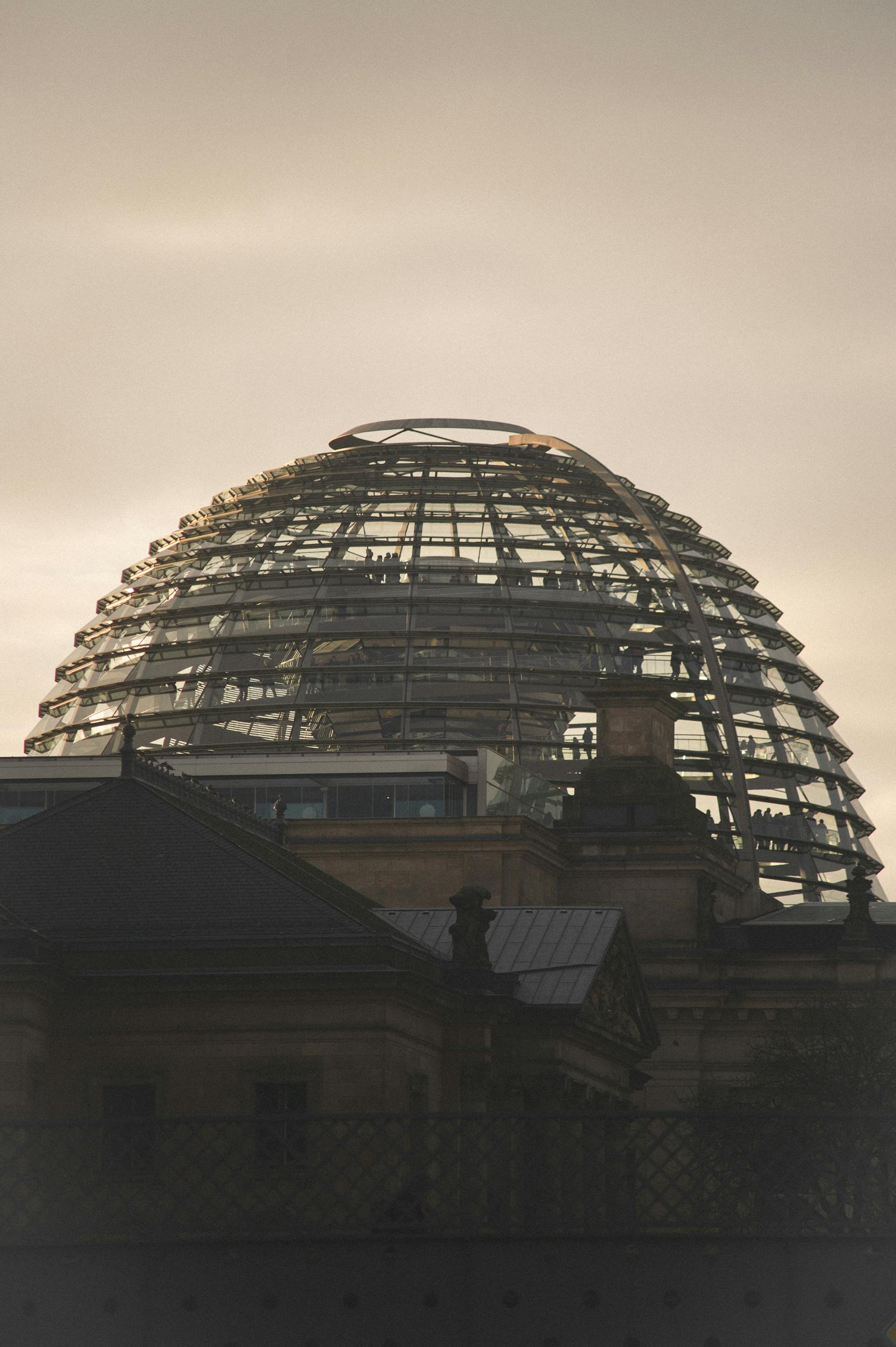 Capture of the stunning Reichstag dome in Berlin, Germany during evening light.