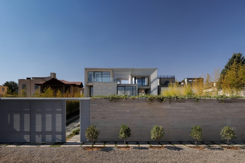 Exterior courtyards of Villa 13 showing open and semi-open spaces designed for spatial interaction