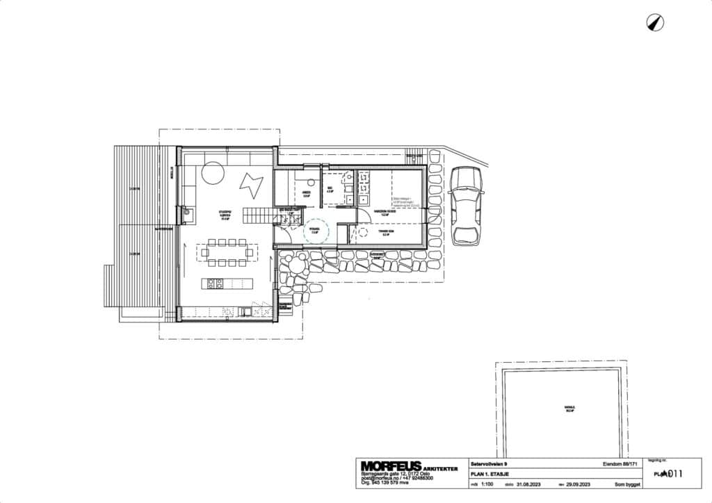 The new house in Solem Forest built on old foundations with a northeast extension