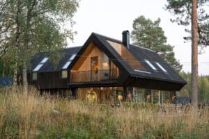 The new house in Solem Forest built on old foundations with a northeast extension