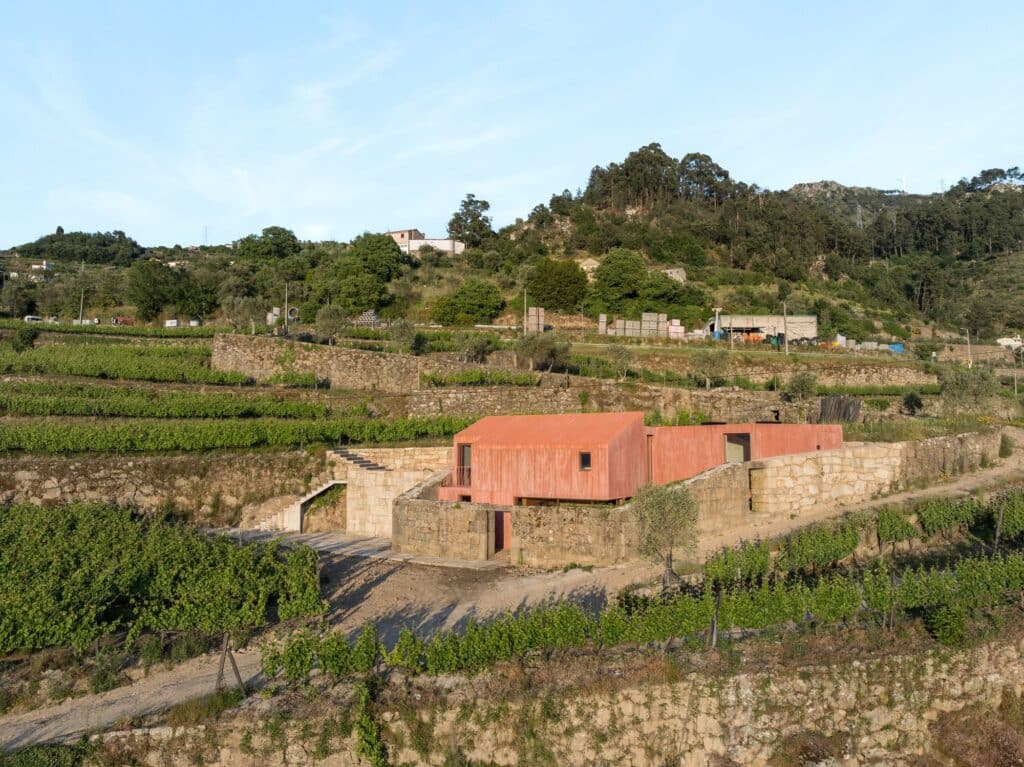 Aerial view of vineyards in the Duro Barro area