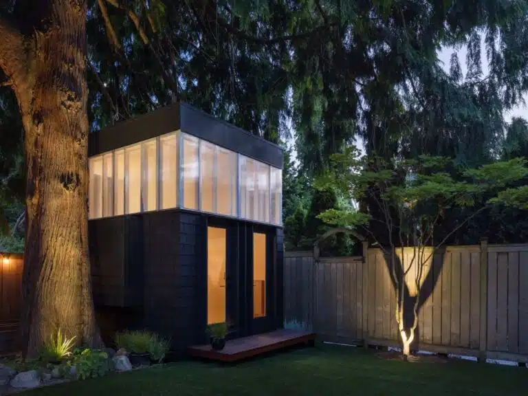 WORK_shed project showing the design of a small workspace within spatial constraints, with natural light and family-involved construction