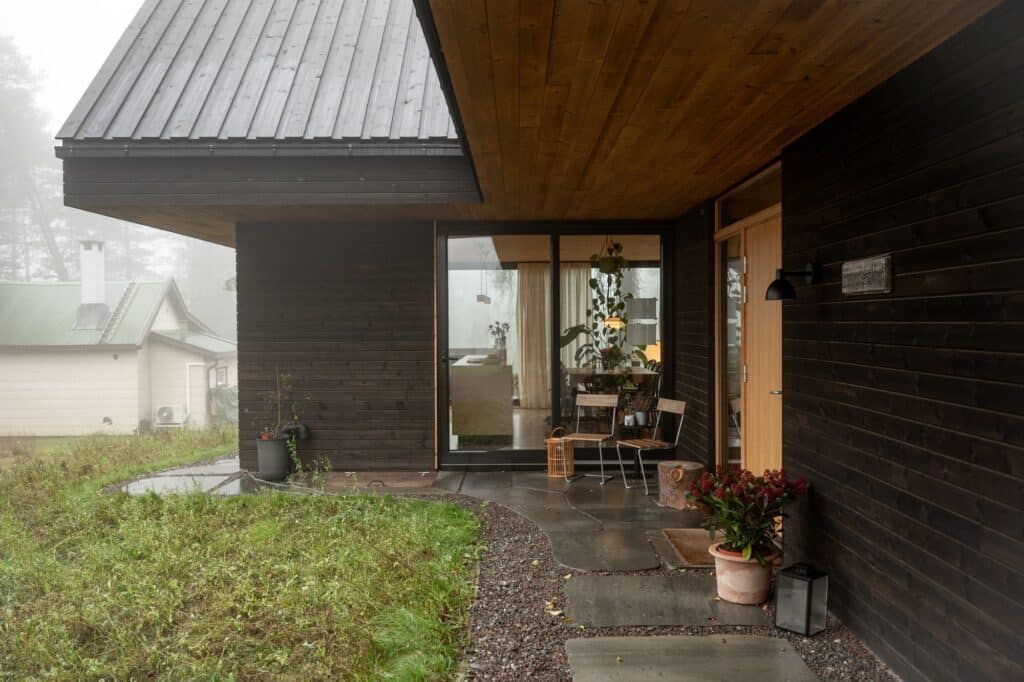 The new house in Solem Forest built on old foundations with a northeast extension