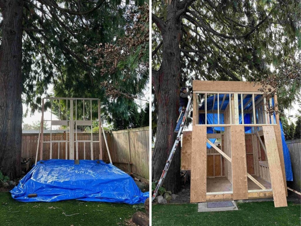 WORK_shed project showing the design of a small workspace within spatial constraints, with natural light and family-involved construction