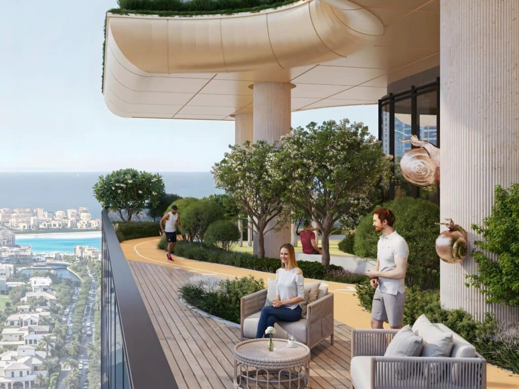 Sobha SkyParks tower in Dubai at 450 meters showing its modern architectural design