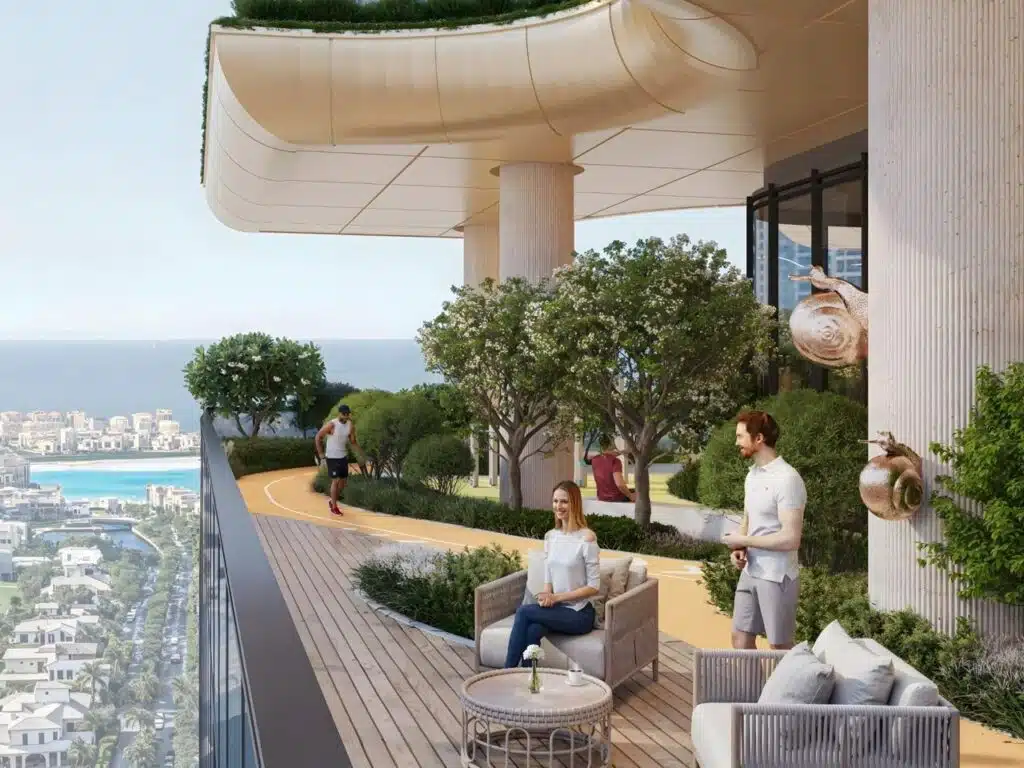 Sobha SkyParks tower in Dubai at 450 meters showing its modern architectural design