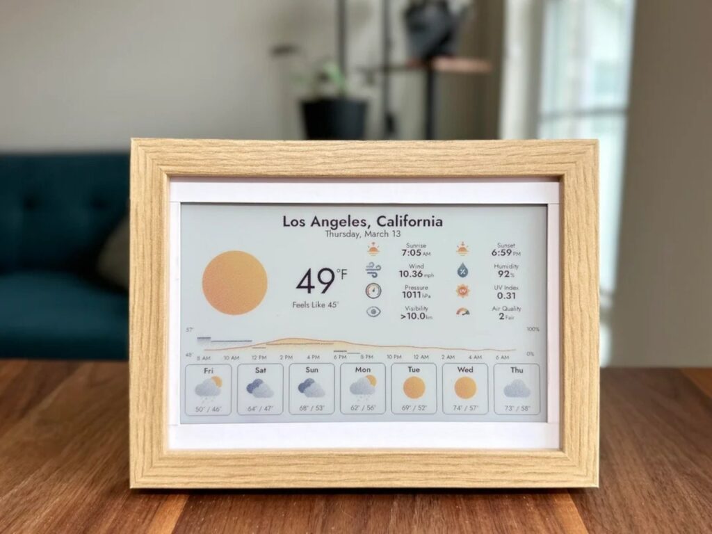 E-Ink display showing daily tasks and schedule