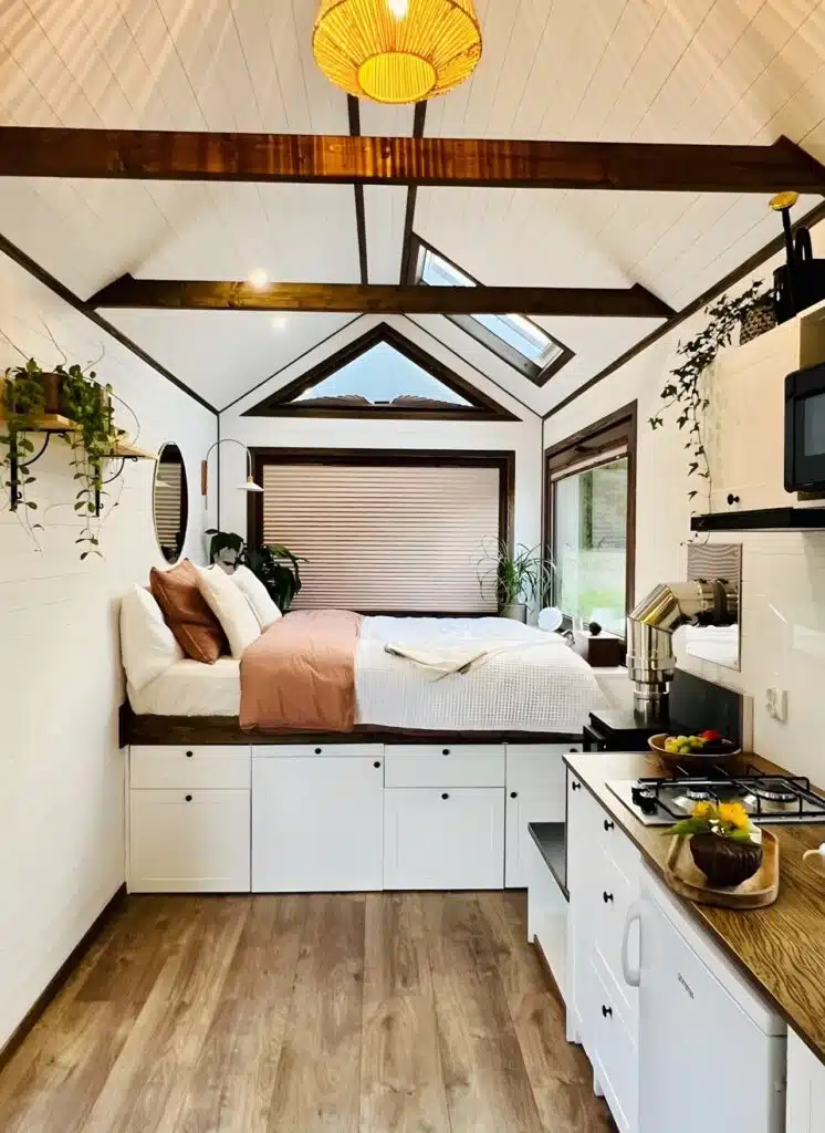The Sofia tiny house featuring eco-friendly materials, smart space design, and modern minimalist architecture.