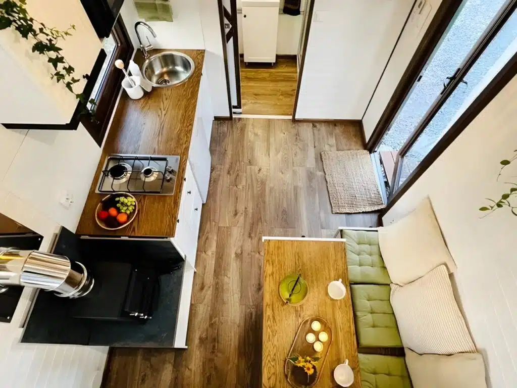 The Sofia tiny house featuring eco-friendly materials, smart space design, and modern minimalist architecture.