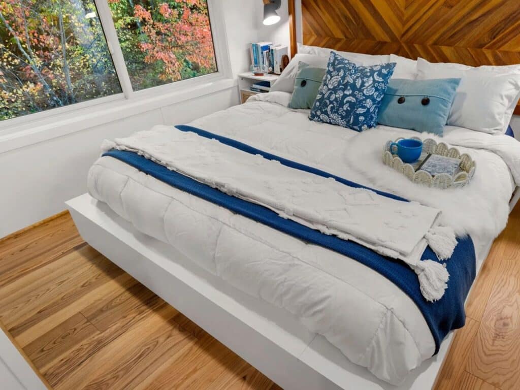 Interior design of the Bitchcomber house showing open layout and efficient use of small spaces