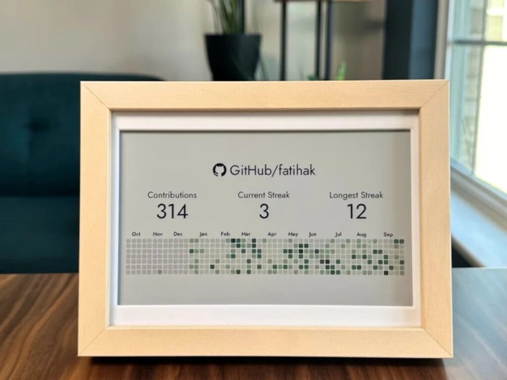 E-Ink display showing daily tasks and schedule