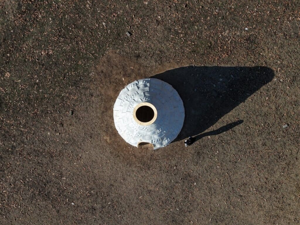 Mycelial Hut exterior view in Seoul National University campus