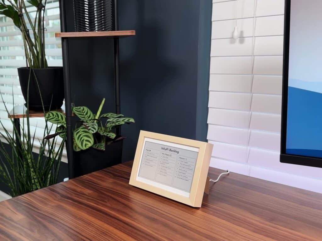 E-Ink display showing daily tasks and schedule